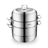三禾蒸锅28cm不锈钢多功能304不锈钢蒸锅ZGS2806-2