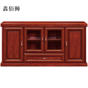 鑫佰狮胡桃色餐边柜简约茶水柜四门1600*400*800