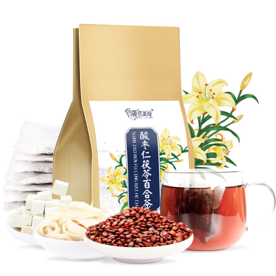 蒲草茶坊酸枣仁茯苓百合茶桂圆黄精安神茶助睡眠提升睡眠质量150g