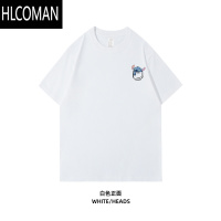 HLCOMAN2025新款夏季宽松美式短袖t恤男生长袖男士内搭打底白色
