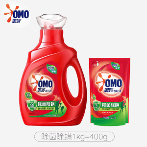 奥妙洗衣液 除菌除螨去渍洁净香味持久 奥妙除菌除螨洗衣液1kg+400g袋装*2