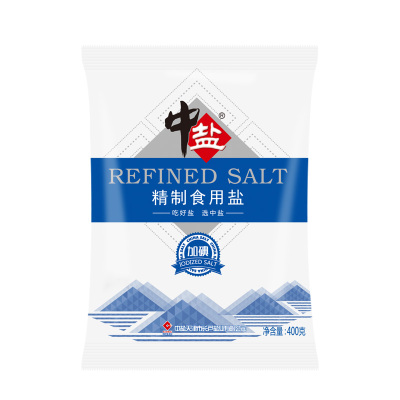 包邮-中盐加碘精制食用盐400g*6袋装加碘食用盐加碘盐精盐碘盐盐食盐加碘精制盐巴调味料中盐品质保证