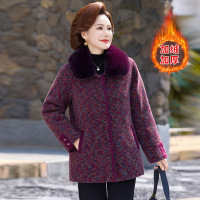 新款女装大码妈妈装仿貂毛大衣时尚女加绒保暖外套冬装40岁衣服