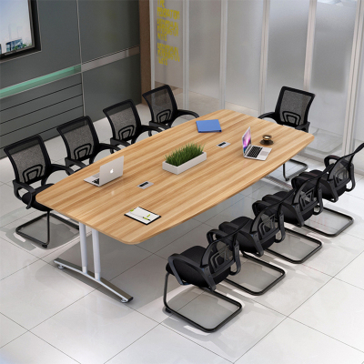 全简会议桌钢架桌员工洽谈桌板式长条桌