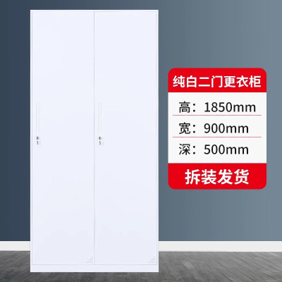 迅迈 纯白二门更衣柜 钢制更衣柜 员工柜 宿舍柜 铁皮柜 储物柜 带锁柜 套色衣帽柜