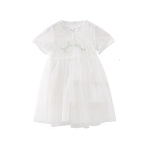 [2件2折价:46]米喜迪mecity童装夏女童连衣裙两件套网纱粉色礼服儿童