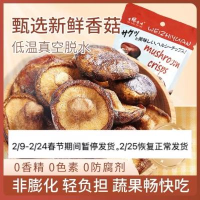 有缘有味即食香菇脆VF生产工艺老幼休闲零食咸鲜香甜香菇干果蔬脆