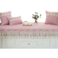 美帮汇窗台垫粉色飘窗垫四季通用布艺阳台垫子榻榻米坐垫夏公主卧室装饰