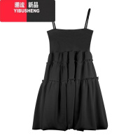 YIBUSHENG法式蓬蓬裙季纯欲吊带裙高级感裙子女白色短裙小个子收腰连衣裙