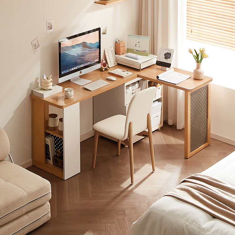 全友家居组合书桌柜简约现代客厅卧室可伸缩转角洞洞板储物办公桌