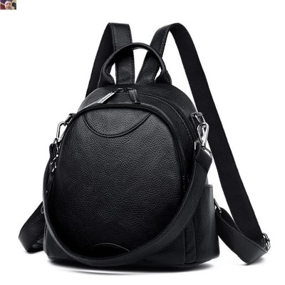 NEWLAKE双肩包女2020新款皮质感软皮小背包百搭休闲旅行背包旅行包