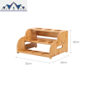 厨房调料盒多层置物架家用调料罐子醋盐用品大全油壶油瓶落地收纳 三维工匠 【天然竹制】调味品架（三层可放9件）