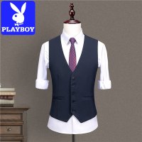 花花公子马甲男士秋季2025新款商务休闲西服马夹潮流修身坎肩背心