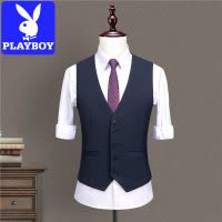 花花公子马甲男士秋季2025新款商务休闲西服马夹潮流修身坎肩背心