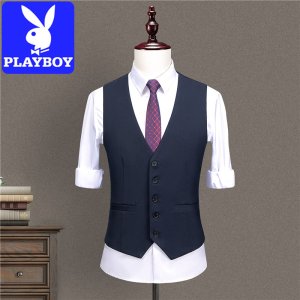 花花公子马甲男士秋季2025新款商务休闲西服马夹潮流修身坎肩背心