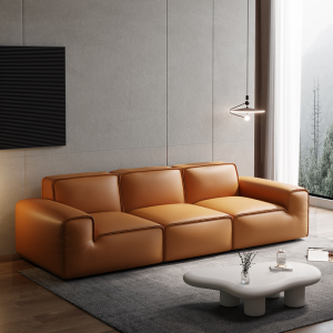 欧梵森 沙发 现代简约轻奢科技布直排沙发大小户型乳胶免洗布艺沙发意式极简客厅家具北欧风布艺沙发组合