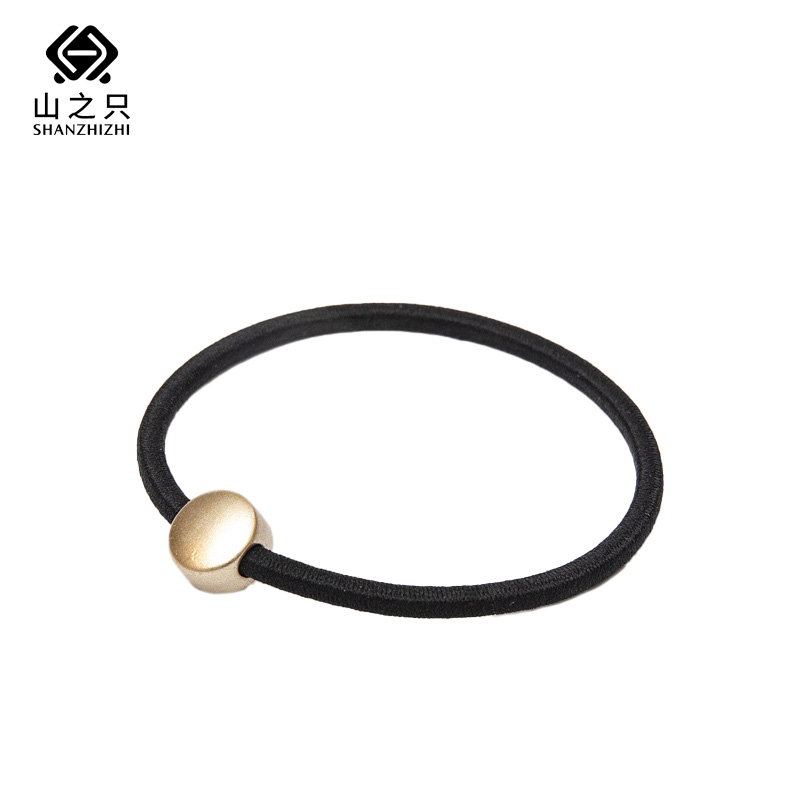 山之只 简约圆形发绳发圈 黑色10根/包