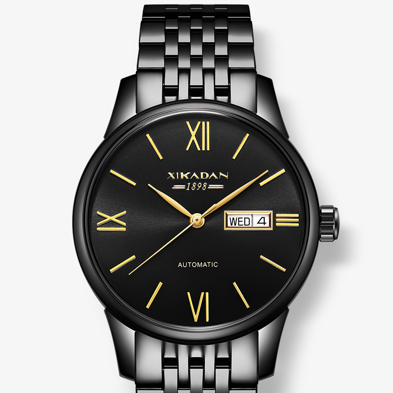 西卡丹(xikadan)手表男士自动机械表时尚潮流防水新款双日历男表8009a