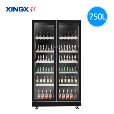 星星(XINGX)IVGC-2D-6020WA风冷750升双门展示柜饮料啤酒水果冷藏冰柜 商用便利店超市保鲜立式陈列柜