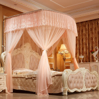 钓鱼竿可伸缩蚊帐1.8m床双人1.5三开门不锈钢加厚u型加密2.0