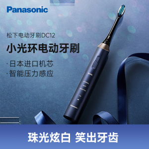 松下 (Panasonic)电动牙刷 EW-DC12 机身防水 适合敏感牙龈 3种可调节模式 小光环