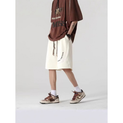 华夫格休闲运动短裤男士大码2026港风新款宽松百搭五分裤