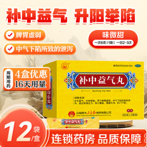 东方补中益气丸(水丸)12袋脾胃虚弱体倦乏力食少腹胀便溏久泻