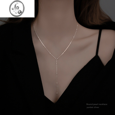 JiMiS925银银流苏项链2021年新款女夏简约冷淡风锁骨链轻奢小众设计感