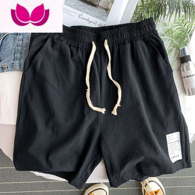 七斓港风超薄短裤男休闲居家冰丝空调裤夏季沙滩裤胖子大码五分裤
