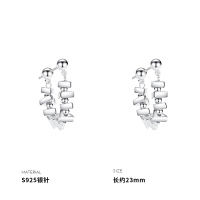 925纯银几何碎银银针耳钉女耳环耳饰韩国网红小众设计