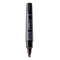 得力(deli)S555大双头粗头多用物流记号笔签字笔 10支/盒 黑色