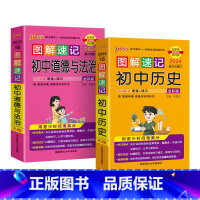 [套装]历史+道法2本 初中通用 [正版]新2024图解速记初中语文数学英语物理化学地理生物历史道德与法治文言文古诗文单