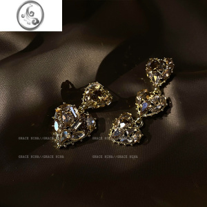 JiMi重工巴洛克爱心耳环2023年新款潮不对称耳钉高级感轻奢耳饰女复古 金色爱心耳钉925银针