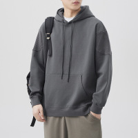 |日系复古简约早秋新新款男士设计感连帽拼接卫衣长袖圆领