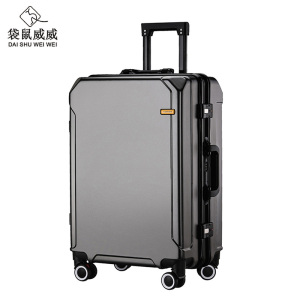 袋鼠威威 拉杆箱 旅行箱 灰色20寸铝框款ZC1933E