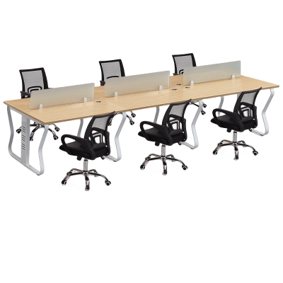 迅迈 六人位+椅 员工位 职员办公桌 电脑桌 屏风卡座 财务屏风工位