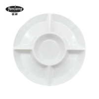 晏邦 密胺餐具 五格圆盘 10寸 直径248*25mm 1个