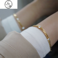 JiMi潮酷时尚爆棚保色欧美风镶钻粗手链INS个性镶嵌锆石古巴手饰潮品