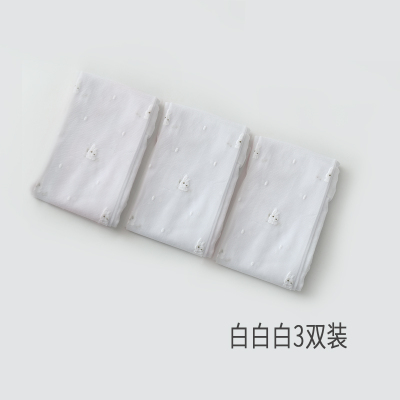 SUNTEK2儿童3女孩打底裤女童连裤袜夏季9薄款4宝宝5女宝丝袜8小兔头白白白3条装M(建议身高90-100cm）