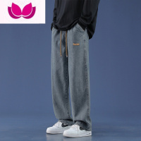 七斓阔腿牛仔裤男士春宽松直筒休闲复古潮牌美式高街长裤子男款