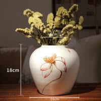 现代简约新中式景德镇陶瓷花瓶客厅电视柜插干花摆件家居装饰花器 三维工匠 喜鹊中款(不含花)