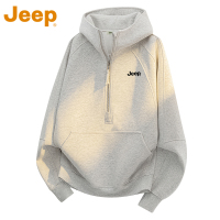 JEEP吉普半拉炼套头休闲上衣男款春秋季新款宽松休闲潮流百搭连帽上衣