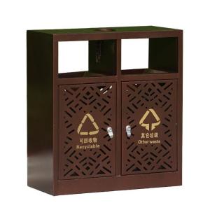 匹牧商用户外垃圾桶双分类棕色双分类单位:个
