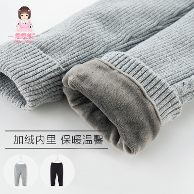 女宝宝打底裤加绒加厚1岁3婴儿童黑色小童保暖2外穿0秋冬女童裤子
