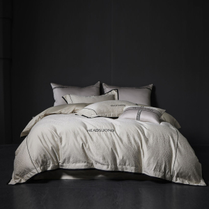 吉祥三宝家纺高精密提花天丝棉四件套轻奢床品高级感丝滑床单被套