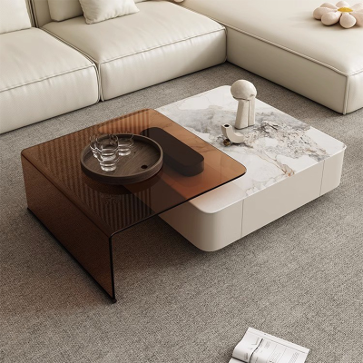 苏宁官方岩板茶几电视柜组合现代简约小户型可伸缩柜-04010