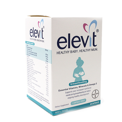 张歆艺同款-Elevit爱乐维含DHA叶黄素2段产后哺乳期复合维生素补充妈妈营养60粒装澳洲直邮
