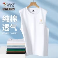 啄木鸟运动背心男夏季外穿宽松大码纯棉无袖t恤男士坎肩2025新款Y