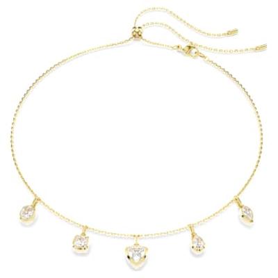  施华洛世奇(SWAROVSKI)女士金 tone 链坠项链施华洛世奇锆石可调 White