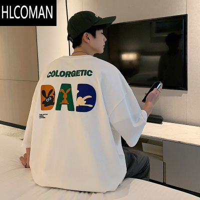 HLCOMAN兔子卡通短袖t恤男夏季半袖ins潮流牌字母情侣装上衣